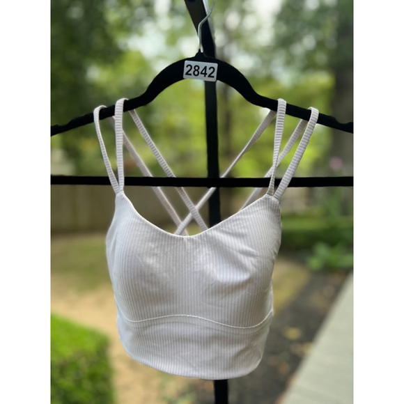 Lululemon Like a Cloud Longline Bra B/C cup Ribbed Bone (off white) Size 6 - Picture 1 of 6